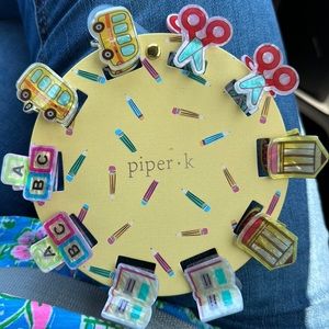 Piper K School themed hair clips